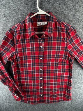 Vineyard Vines Size 8 Red Blue Flannel Lightweight Button Up Shirt Soft Cotton